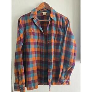 Womens Duluth Trading Flannel Button up